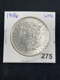 1896 UNC Morgan Silver Dollar Coin