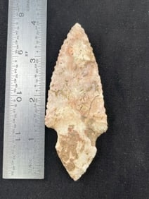 3 & 7/8" Turkeytail Indian Artifact Arrowhead
