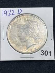 1922 D Peace Silver Dollar Coin