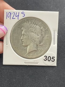 1924 S Peace Silver Dollar Coin