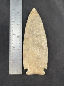 5 & 1/4" Kirk Corner Notch Indian Artifact Arrowhead