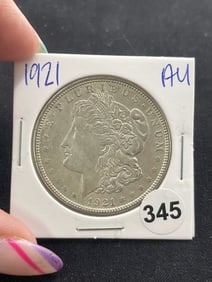 1921 AU Morgan Silver Dollar Coin