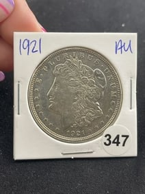 1921 AU Morgan Silver Dollar Coin