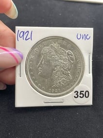 1921 UNC Morgan Silver Dollar Coin