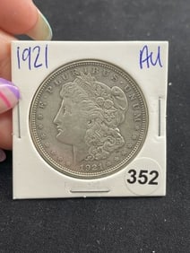 1921 AU Morgan Silver Dollar Coin