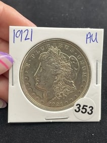 1921 AU Morgan Silver Dollar Coin