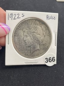 1922 S Peace Silver Dollar Coin