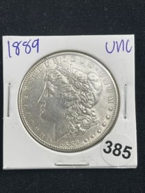 1889 UNC Morgan Silver Dollar Coin