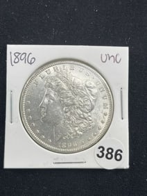 1896 UNC Morgan Silver Dollar Coin