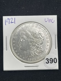 1921 UNC Morgan Silver Dollar Coin