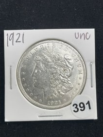 1921 UNC Morgan Silver Dollar Coin