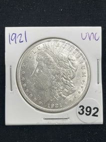 1921 UNC Morgan Silver Dollar Coin