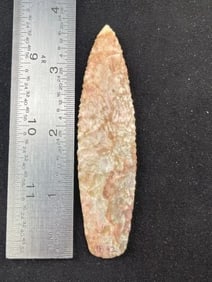 3 & 5/8" Agate Basin from Illinois Indian Artifact Arrowhead