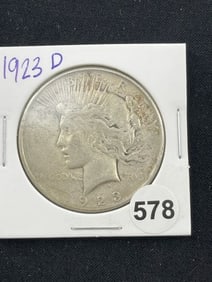1923 D Peace Silver Dollar Coin