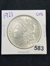 1921 UNC Morgan Silver Dollar Coin