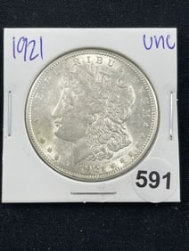 1921 UNC Morgan Silver Dollar Coin
