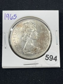 1965 Canadian Silver Dollar Coin