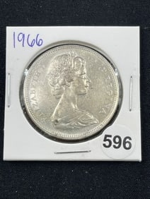 1966 Canadian Silver Dollar Coin