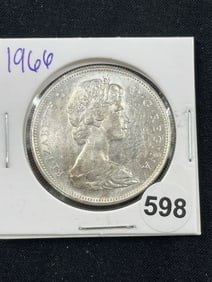 1966 Canadian Silver Dollar Coin