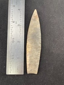 4" Agate Basin Indian Artifact Arrowhead