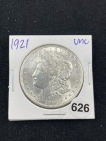 1921 UNC Morgan Silver Dollar Coin