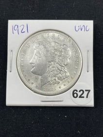 1921 UNC Morgan Silver Dollar Coin