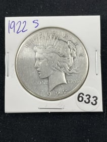 1922 S Peace Silver Dollar Coin