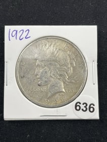 1922 Peace Silver Dollar Coin