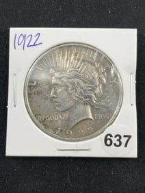 1922 Peace Silver Dollar Coin