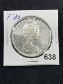 1966 Canadian Silver Dollar Coin