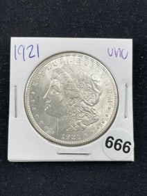1921 UNC Morgan Silver Dollar Coin