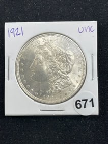 1921 UNC Morgan Silver Dollar Coin