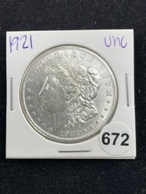 1921 UNC Morgan Silver Dollar Coin