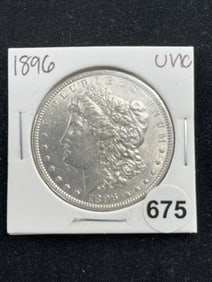 1896 UNC Morgan Silver Dollar Coin