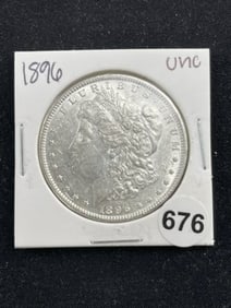 1896 UNC Morgan Silver Dollar Coin