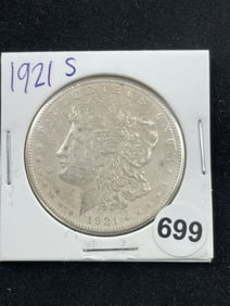 1921 S Morgan Silver Dollar Coin
