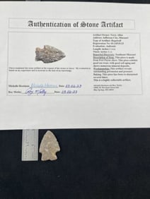 Hopewell with Roy Motley COA from Southeast Missouri Indian Artifact Arrowhead