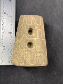 Engraved Stone Pipe Indian Artifact Arrowhead
