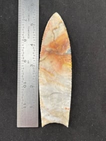 5 & 5/8" Colorful Clovis with nice flutes Indian Artifact Arrowhead