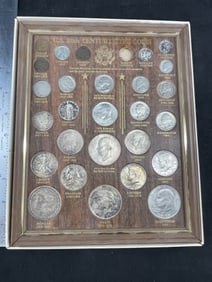 20th Century Type Coins nice display all original coins, morgan, peace dollar & more