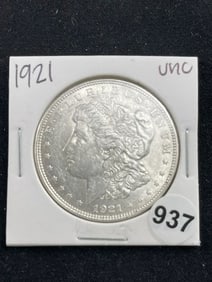 1921 UNC Morgan Silver Dollar Coin
