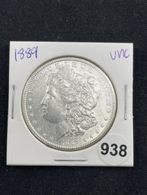 1889 UNC Morgan Silver Dollar Coin