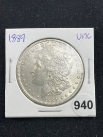 1889 UNC Morgan Silver Dollar Coin