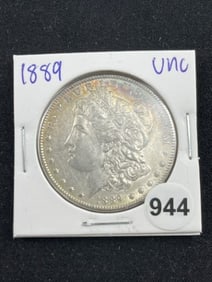 1889 UNC Morgan Silver Dollar Coin