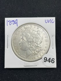 1889 UNC Morgan Silver Dollar Coin