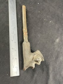 Wooden Human Effigy Pipe Indian Artifact Arrowhead