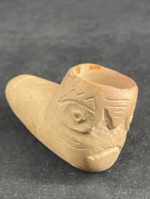 Human Effigy Pottery Pipe Indian Artifact Arrowhead
