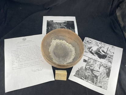 Pre-Columbian Pottery Bowl with Jim Artman COA Indian Artifact Arrowhead: KEY WORDS: INDIAN ARTIFACT ARTIFACTS ARROWHEAD ARROWHEADS NATIVE AMERICAN MISSISSIPPIAN QUAPAW CADDO POTTERY COINS MORGAN DOLLAR PEACE DOLLAR SILVER COINS Arkansas. Now taking in consignments for pre-