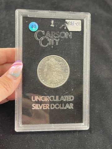 1883 Carson City UNC Morgan Silver Dollar Coin (1 of 2)