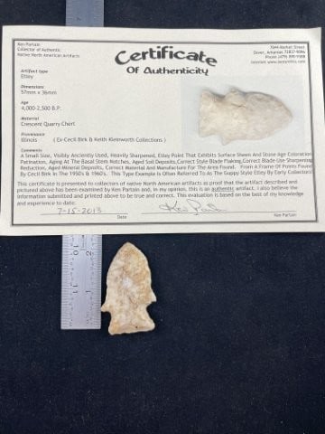 Etley with Ken Partain COA from Illinois ex - Cecil Birk & Keith Kleinworth Collection (1 of 5)